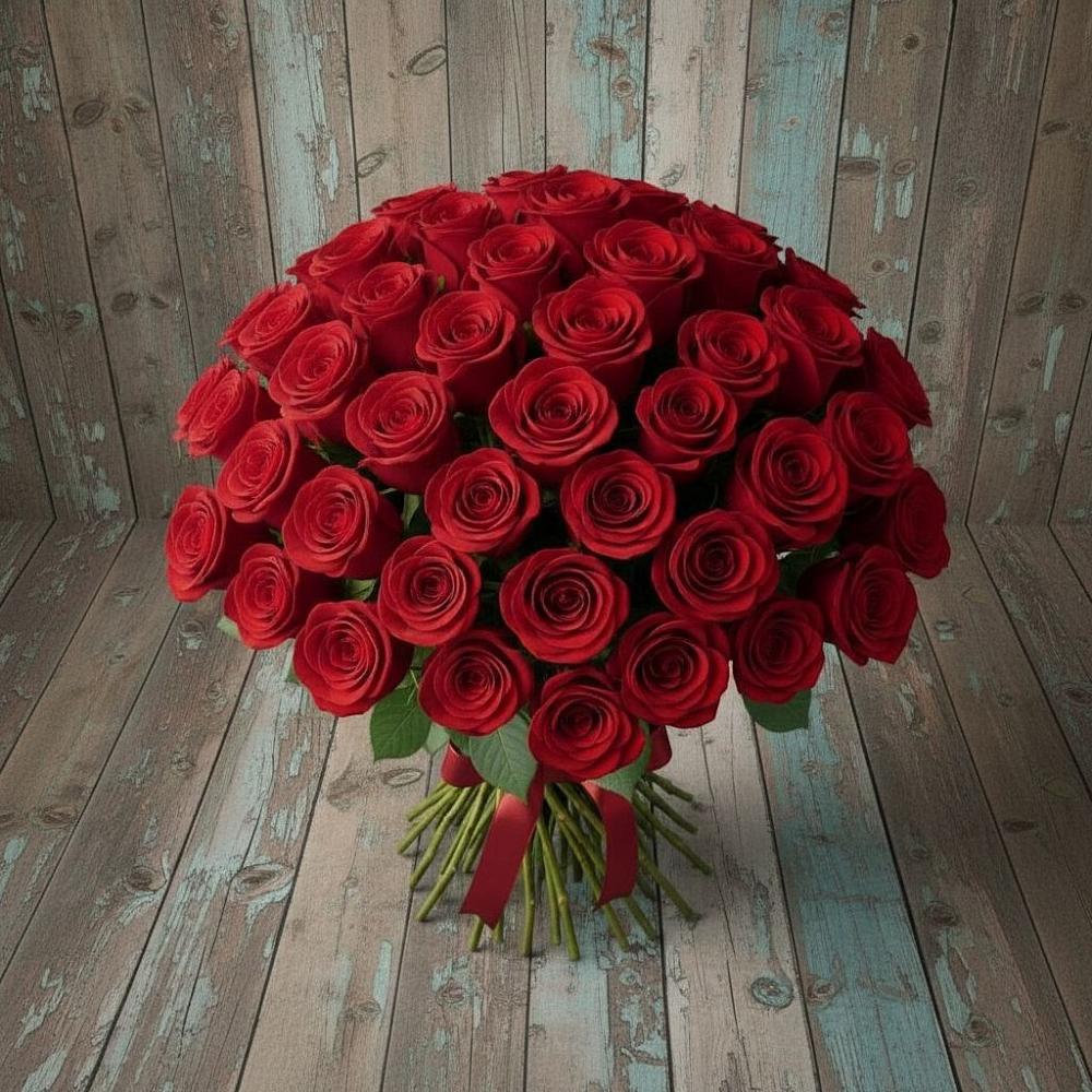 Букет 55 Красных роз Фридом в Товарково