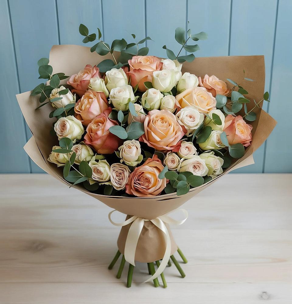 Букет цветов из: Альстромерии и Розы в Товарково