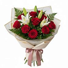 Букет цветов из:  Лилии и Розы #REPLACE_PRED# Товарково
