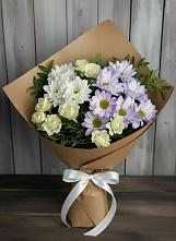 Букет цветов из:  Хризантемы и Розы в Товарково