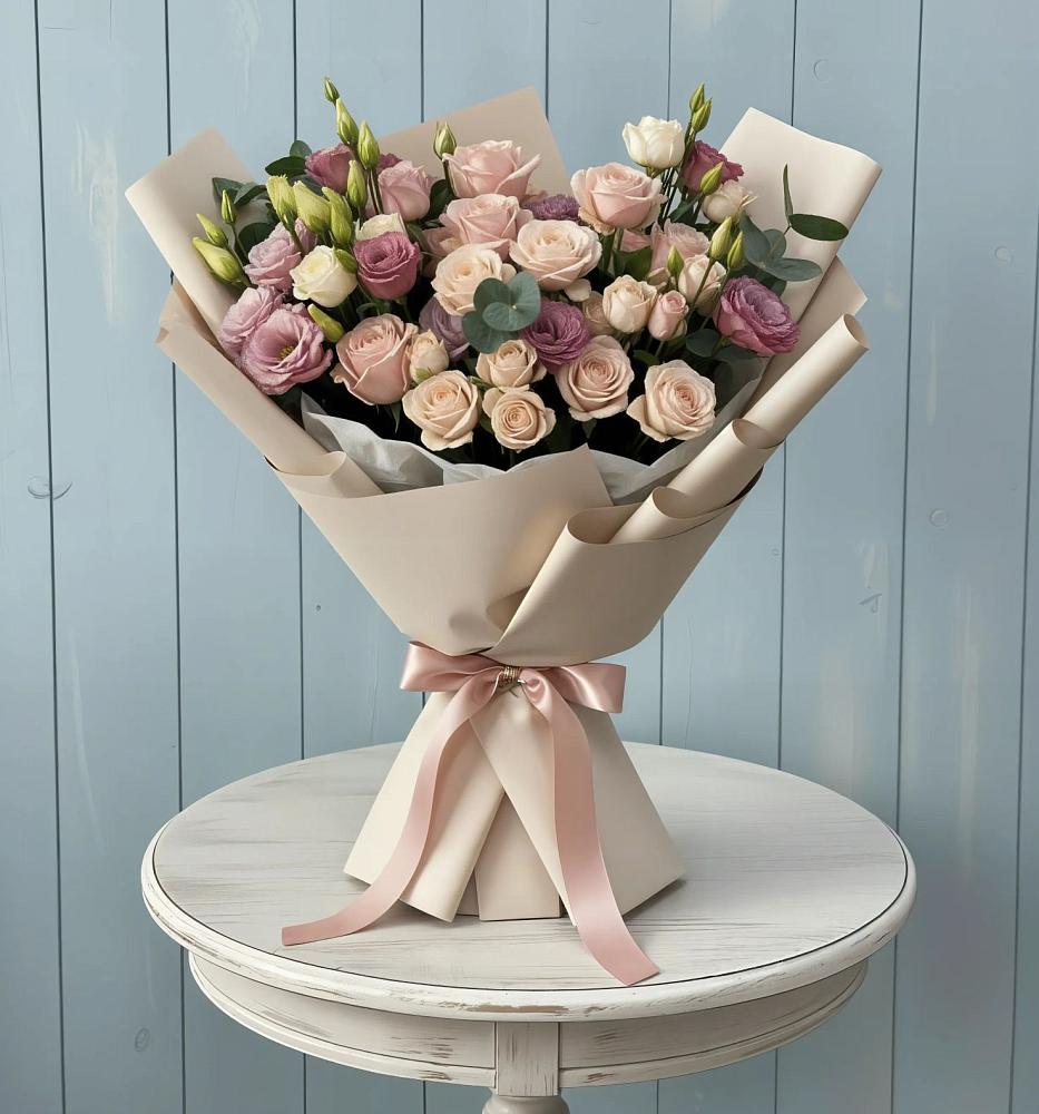 Букет цветов из: Розы и Лизиантусы в Товарково