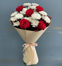 Букет цветов из:  Розы и Хризантемы #REPLACE_PRED# Товарково