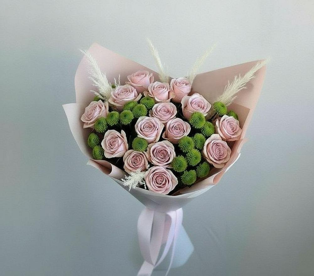 Букет цветов из: Розы и Хризантемы в Товарково